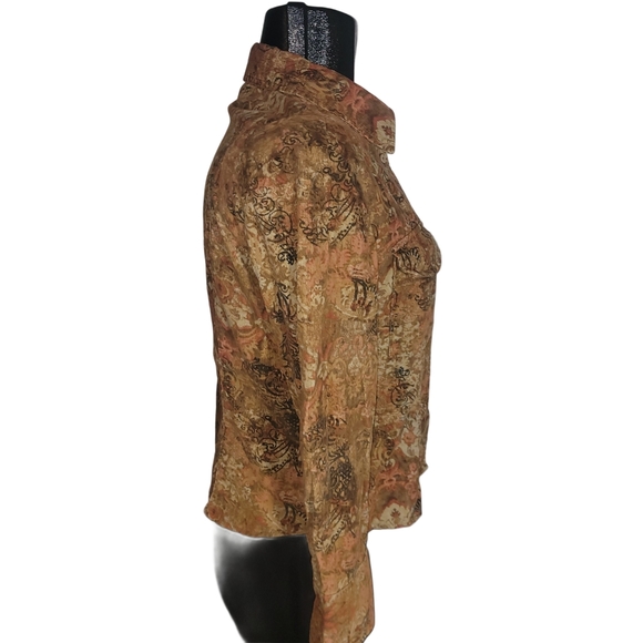 Urban Haggar Orange & Brown Corduroy Shirt M - Picture 4 of 7